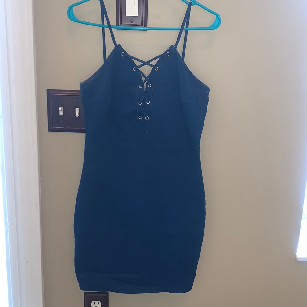 Junior’s L denim spaghetti strapped dress.